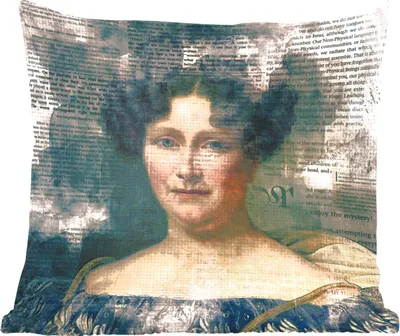 Produktbild von MuchoWow® Zierkissen Sofakissen Wohnzimmer Dekokissen 60x60 cm Johanna Henriette Engelen - Dubois Drahonet - Zeitungsartikel - Sitzfläche - Foto Polster