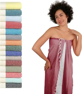 Produktbild von Unyqoos® Saunahandtuch 100 x 200 cm – XXL Hamam‑Fouta aus 100% Baumwolle, leicht & kompakt, vorgewaschen, frei von Schadstoffen, für Damen und Herren