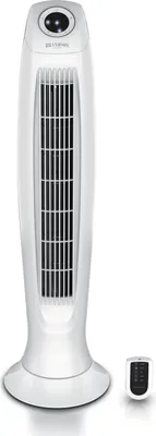 Produktbild von Brandson Turmventilator DC mit 9 Geschwindigkeitsstufen, Standventilor leise mit Fernbedienung, Säulenventilator mit Oszillation, Ventilator mit Timer, energiesparend, Weiß