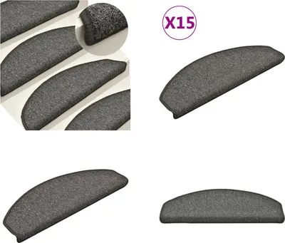 Obrázek produktu pro vidaXL Podložky na schody 15 ks. Tmavě šedá 65x24x4 cm - Podložka na schody - Podložka na schody - Podložka na schody - Podložky na schody