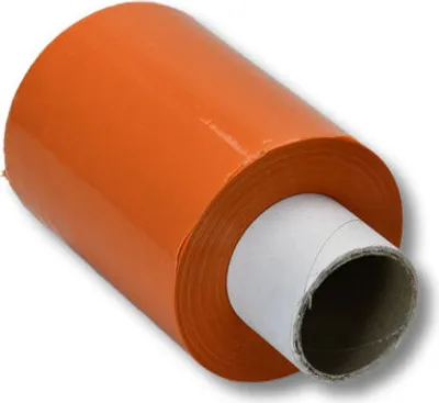 Produktbild von 40x Bündelstretchfolie 100 mm 23my ORANGE Kernlänge 140 mm 150m