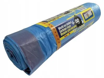 Image de Sacs poubelles HDPE 60L bleus avec cordon de serrage