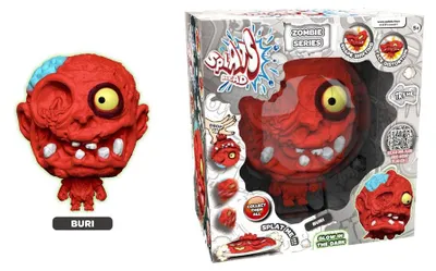 Produktbild von Spielfigur Splats Head Zombie rot 11 cm