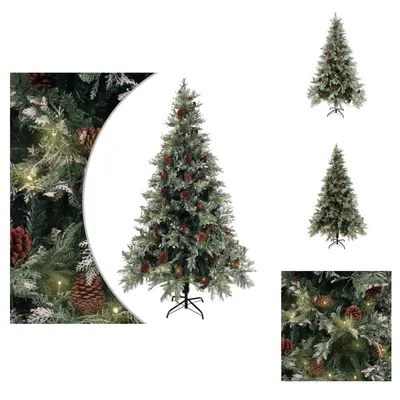 Produktbild von vidaXL Weihnachtsbaum mit Beleuchtung und Kiefernzapfen 195 cm PVC&PE -  Weihnachtsbäume