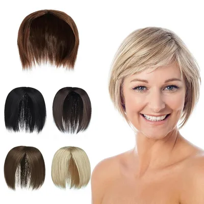 Produktbild von Haarteil für Frauen ohne Pony, 3 Clips, Synthetik, Dunkelrotbraun/Hellrotbraun, 15 cm