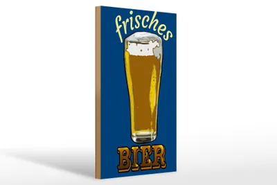 Produktbild von Holzschild Alkohol 20x30cm frisches Bier Bierglas