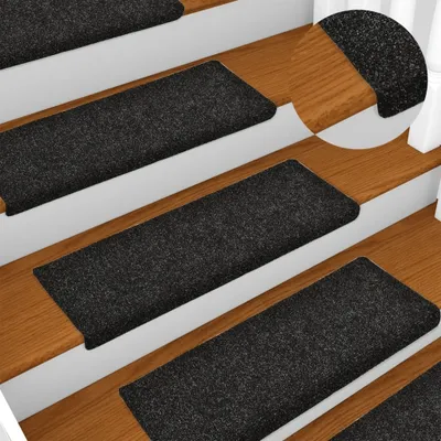 Produktbild von Treppenmatten 10 Stk. Schwarz 65x25 cm Nadelvlies , Stufenmatten Design 2024