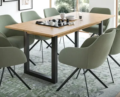 Produktbild von Esstisch "Eldon" in Artisan Eiche und grau Tisch ausziehbar 150 - 190 cm