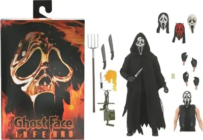 Obrázek produktu pro Figurka NECA Scary Movie - Vřískot Ghost Face 18 cm Inferno + příslušenství.