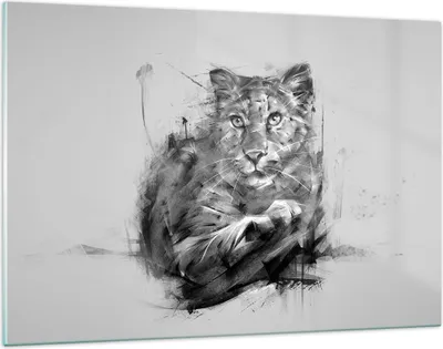 Produktbild von Bilder auf glas - Tier Abstraktion - 120x80cm - Glasbilder - Wandbilder - Kunstdruck - zum Aufhängen bereit - Wanddekoration aus Glas - Glas Bilder - Wandbild auf Glas - Einteilig - GAA120x80-3850