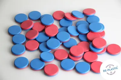 Produktbild von 50 Wendeplättchen, rot/blau