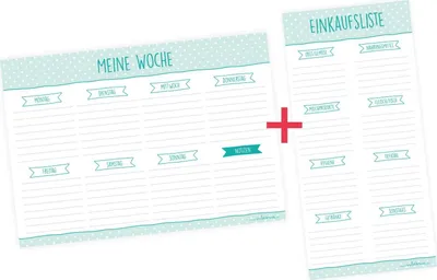 Produktbild von SET Wochenplaner + Einkaufsliste mint