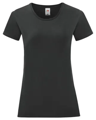 Obrázok produktu pre Fruit of the Loom – dámske tričko „Iconic“, česaná bavlna LT5720 (XL) (čierne)