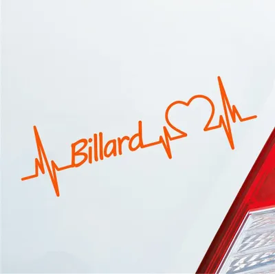 Produktbild von Auto Aufkleber Billard Herzschlag Ballsport 8-Ball Pool Sport Liebe 19x6 cm Orange Sticker Heckscheibenaufkleber