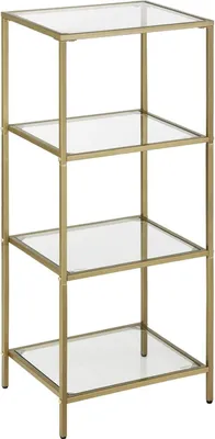 Image de Étagère De Rangement - Leobert - Doré/Transparent - 40 X 30 X 95 Cm