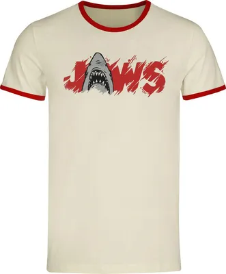 Produktbild von Der weisse Hai T-Shirt Herren Jaws - Ringer Shirt altweiß XXL