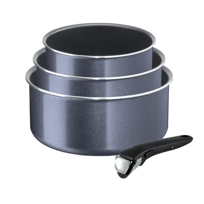 Zdjęcie produktu dla Tefal L2319302, Szary, Aluminium, Czarny, Rozłączny, Ceramika, Gaz, Halogen, 4 szt.