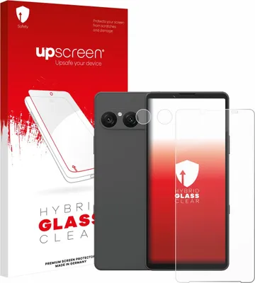 Produktbild von upscreen Schutzglas für Sony Xperia 10 VII (Display+Kamera) Schutzfolie Panzer Folie Glas Display Schutz klar