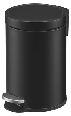 Image de Poubelle de salle de bain de 3 litres avec couvercle à fermeture douce | Noir | 17,3 x 22,4 x 25,4 cm