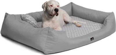 Produktbild von tierlando® Orthopädisches Hundebett ELLEN Polyester Rauten-Muster L-XXXL - Größe: 160x110cm | Farbe: 14 Taupe
