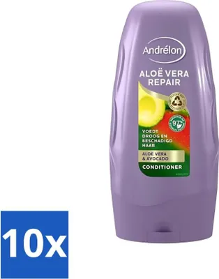 Productafbeelding van Andrélon Conditioner Aloë Vera Repair, 250 ml - Voordeelverpakking - 10 stuks