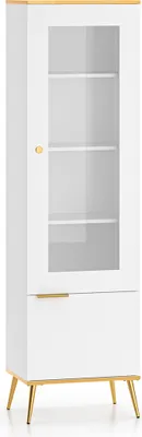 Produktbild von Vitrine Zora mit 2 Türen, Weiß, 195cm