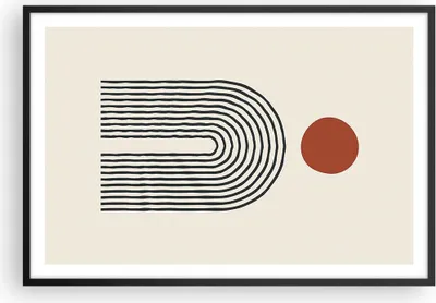 Produktbild von Gerahmtes Poster - Schwarzer Rahmen - Abstraktion Grafik Linien - 91,5x61 cm - Wand Bild - Wanddeko - Wandbilder - Kunstposter - Wandposter - Bilderrahmen - Bilder - Kunstdruck - P2BAA91x61-5035