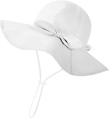 Productafbeelding van Zomerhoed baby meisjes, wit, UV bescherming UPF 50+, voor zonnige dagen