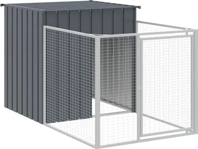 Immagine prodotto di vidaXL Cuccia per cani con corridoio Antracite 110x201x110cm Acciaio zincato