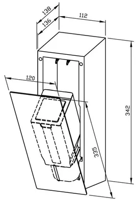 Technische Zeichnung Flüssigseifenspender LN102-1 von Wagner-Ewar