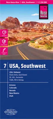 Obrázok produktu pre Reise Know-How Mapa USA 07, Juhozápad / USA, Juhozápad (1:1 250 000)