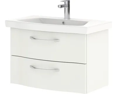 Produktbild von PELIPAL Balto Sprint Bad Möbel 6005 / Weiß Hochglanz, Keramikwaschtisch + Waschtischunterschrank 82 cm