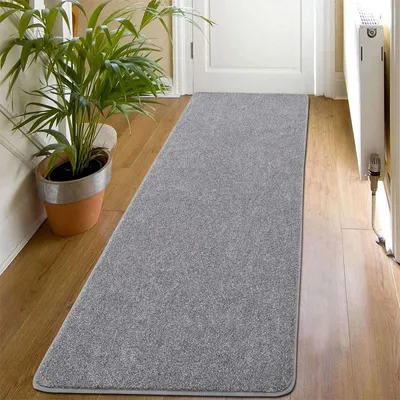 Imagen del producto de Alfombra antideslizante de color gris para pasillo, 50 x 150 cm