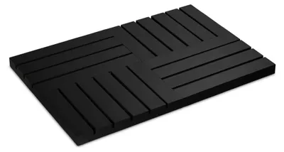 Produktbild von Relaxdays Bambus Badematte, 61 x 40 cm, rutschfeste Duschmatte für Badewanne, Dusche, Sauna, indoor & outdoor, schwarz