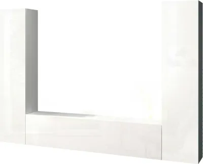Immagine prodotto di Dmora Parete Attrezzata Natasha 30x260x180h cm Bianco Lucido, 3 Ante Apertura Battente e a Ribalta  Italy