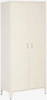Immagine prodotto di Armadio per camera guardaroba industriale in metallo 2 ante, 4 ripiani, 1 appendiabiti, Beige