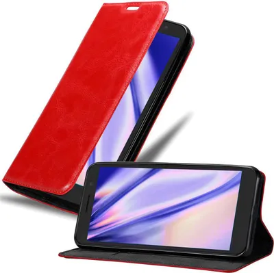 Obrázek produktu pro Cadorabo pouzdro pro Alcatel 1 2019 Protective Case in Red Kryt na mobilní telefon s magnetickým zavíráním