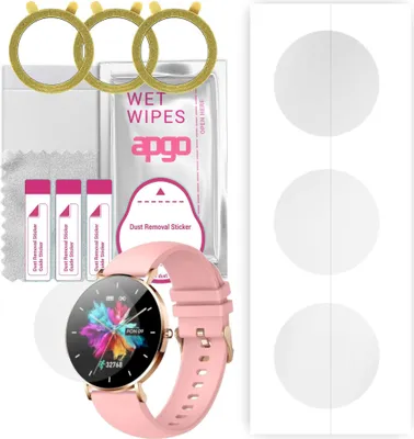 Produktbild von apgo 3 Stück Schutzfolie, klar, kompatibel mit Manta Alexa SWU501PK Smartwatch, Hydrogel Displayschutzfolie mit Positionierhilfe, Displayfolie, robust und kratzfest