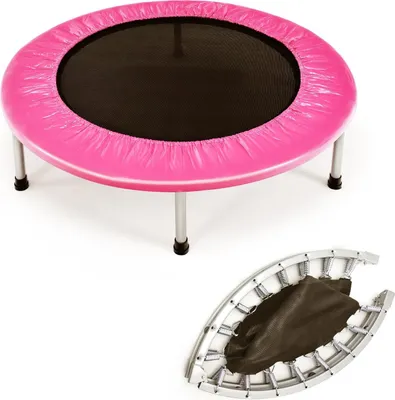 Obrázok produktu pre KOMFOTTEU Mini trampolína Ø96 cm trampolína Fitness trampolína Skladacia trampolína pre deti s nosnosťou 150 kg s protišmykovými nohami na tréning v interiéri a exteriéri