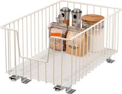 Immagine prodotto di bremermann cestino per armadio estraibile 30 cm con ripiano, cassetto per cucina da riadattare, armadio estraibile in metallo, bianco crema