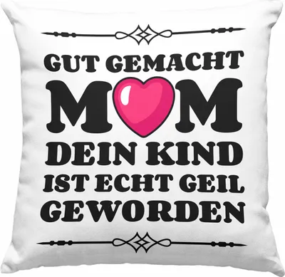 Produktbild von Trendation - Mama Geschenk Muttertagsgeschenk Deko-Kissen mit Füllung 40x40 von Sohn Tochter Lieblingskind Deko-Kissen mit Füllung 40x40 Spruch (Blau)