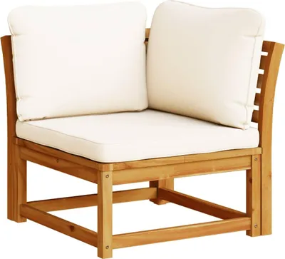 Obrázok produktu pre vidaXL Rohová záhradná pohovka s vankúšmi 73x73x65 cm z masívneho dreva akácie