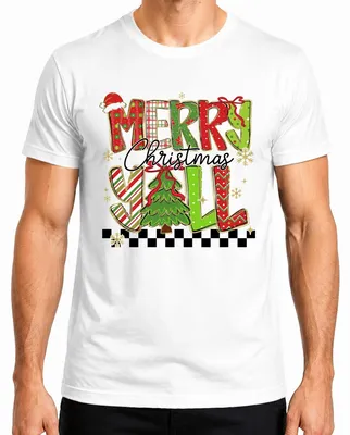 Produktbild von Merry Christmas Y'all Weihnachten Tannenbaum Glitzer Christbaum Herren T-Shirt, Weiß, M