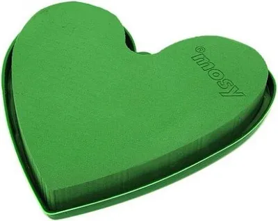 Produktbild von Steckschaum-Herz,Gießrand, Wassersp., 40 cm, Steckmasse, Steckmoos, Steckschwamm