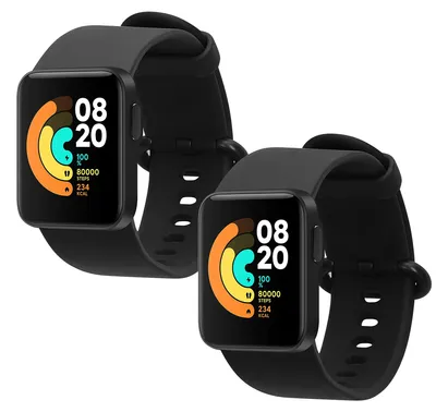 Produktbild von kwmobile 2x Uhrenarmband für Xiaomi Mi Watch Lite / Redmi Watch Armband - Fitnesstracker Band Set aus TPU Silikon - Ersatzarmband Smartwatch - Schwarz