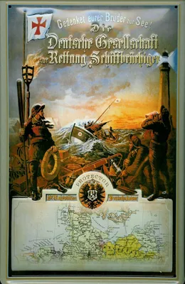 Produktbild von Blechschild DGzRS Deutsche Gesellschaft zur Rettung Schiffsbrüchiger Schild