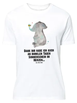 Produktbild von Mr. & Mrs. Panda Tshirt Elefant Biene - Weiß - Geschenk, Lustiges T-Shirt, mit Spruch, Shirt, Lustige Sprüche, Liebesspruch, Liebe, Oversize, Heiratsantrag