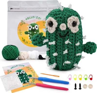 Obrázek produktu pro Háčkovací sada Zoe pro začátečníky - kompletní startovací sada amigurumi s video návodem pro děti a dospělé