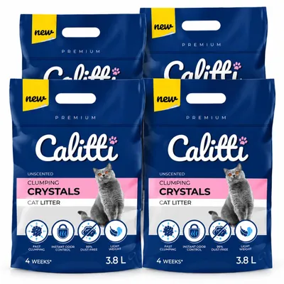 Produktbild von Calitti Clumping Crystals Silikat Katzenstreu 15,2L klumpend 99% staubfrei