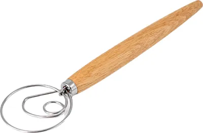 Produktbild von CANDeal 13 Zoll Dänischer Teigbesen Edelstahl Teigbesen Niederländischer Stil Brotteig Handmixer Holzgriff Küche Backwerkzeuge Brotbackwerkzeuge Und Zubehör (Einzelhaken)